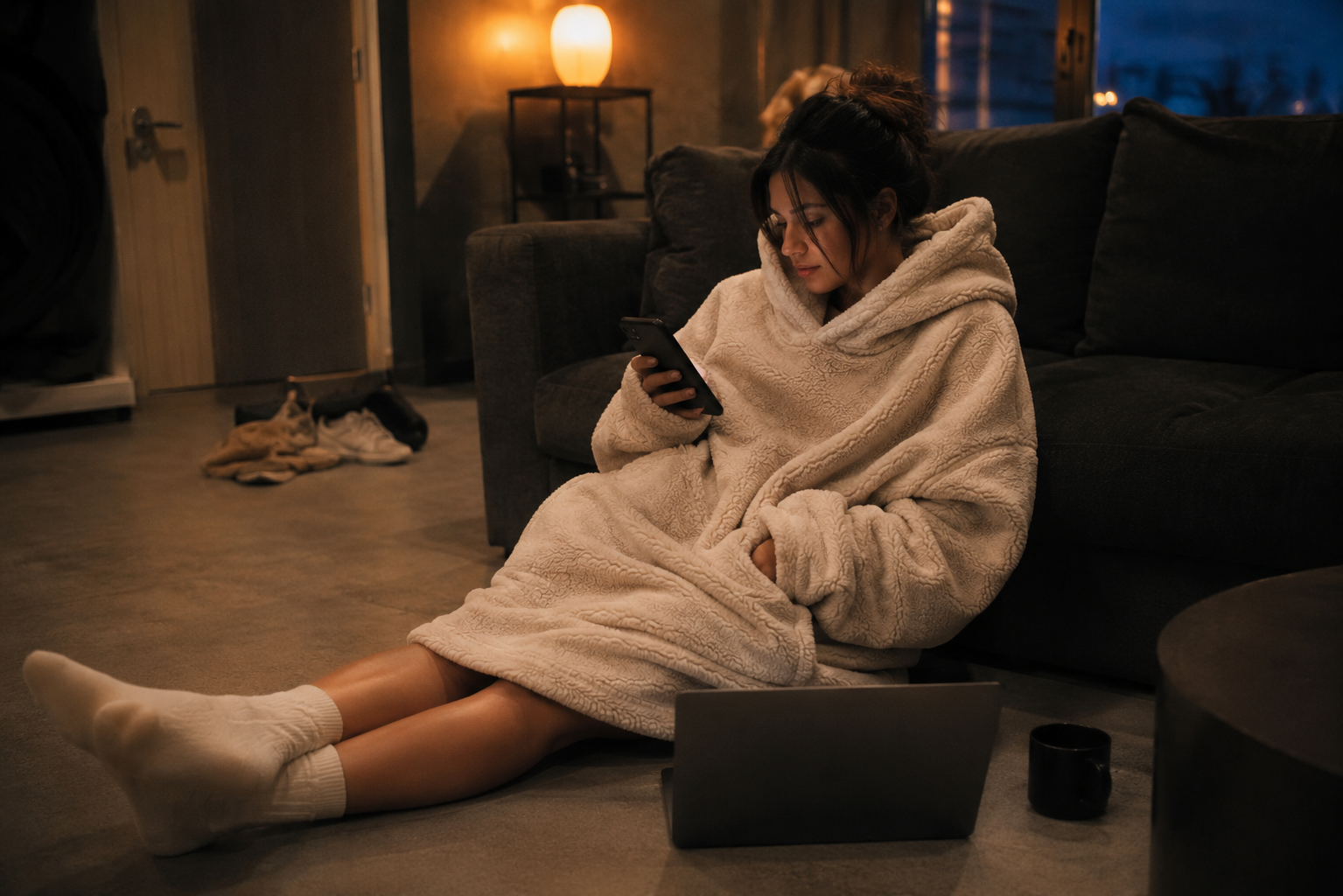Snoodie lifestyle — late night apartment