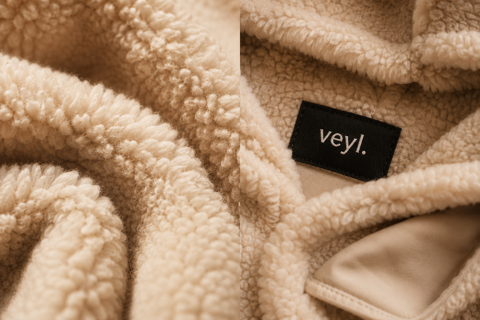 Fleece texture with veyl. label